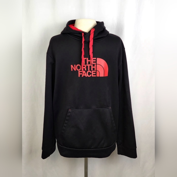 Men's The North Face Black & Red Hoodie Size L - Picture 1 of 3